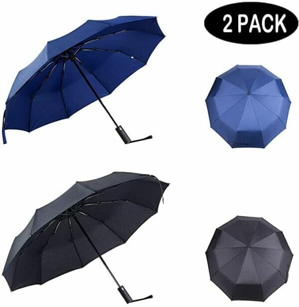 blue and black umbrella pack