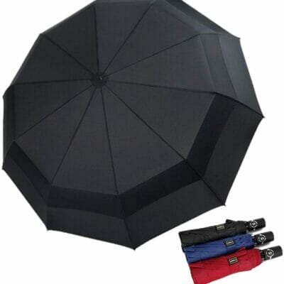 black folding umbrella