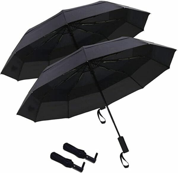 Black compact umbrella