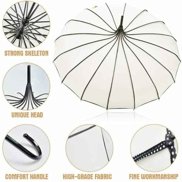 White pagoda peak fashion umbrella specifications