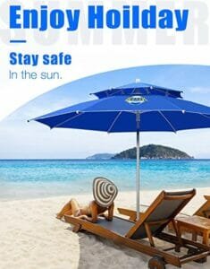 UPF50+ dark blue beach umbrella