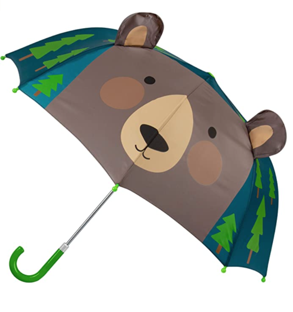 kids brown bear popup umbrella