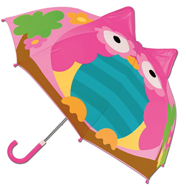 kids owl popup umbrella in pink