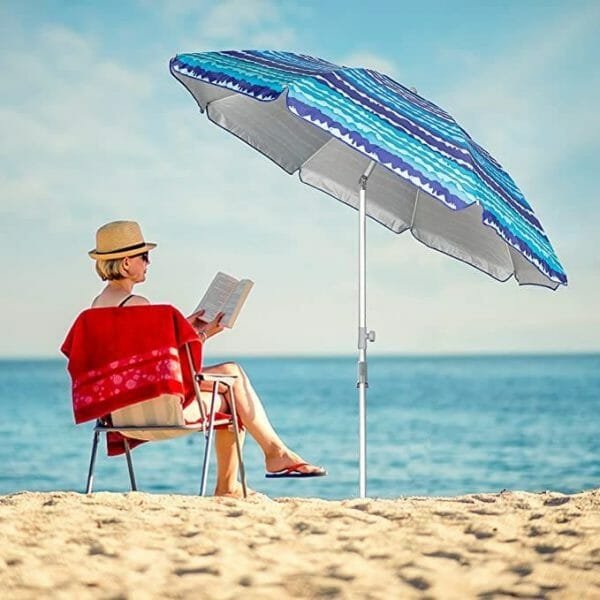 a person sitting at a beach