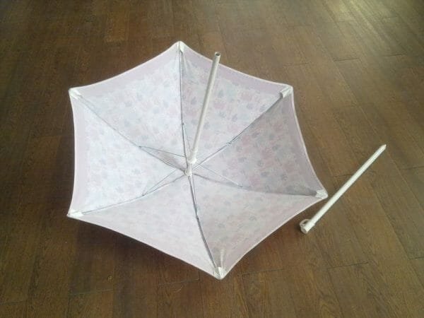 a close up of an umbrella