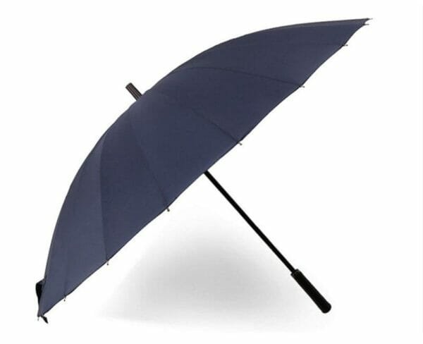 A 30inch Cheap Golf Umbrella Pongee with a black handle on a white background.