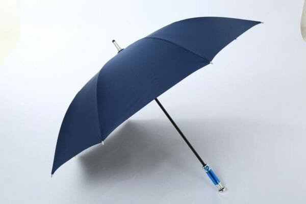 A 27in Black UV Single Layer Auto Golf Umbrella on a white background.