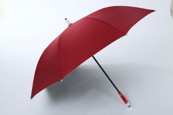 A 27in Black UV Single Layer Auto Golf Umbrella on a white background.