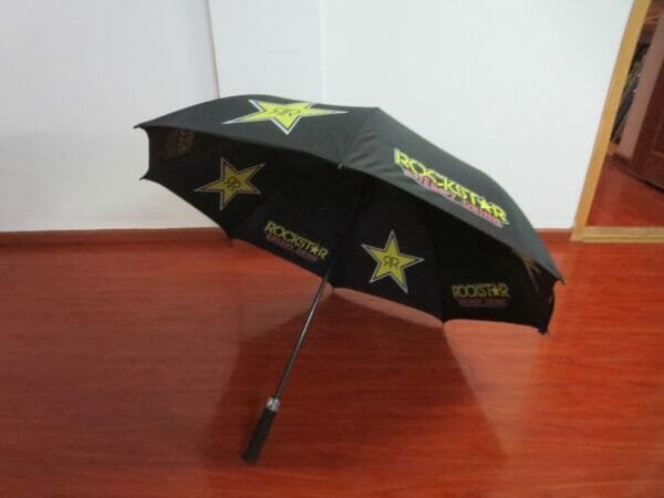 A 30inch Double Layer Golf Umbrella 190T with stars on it.