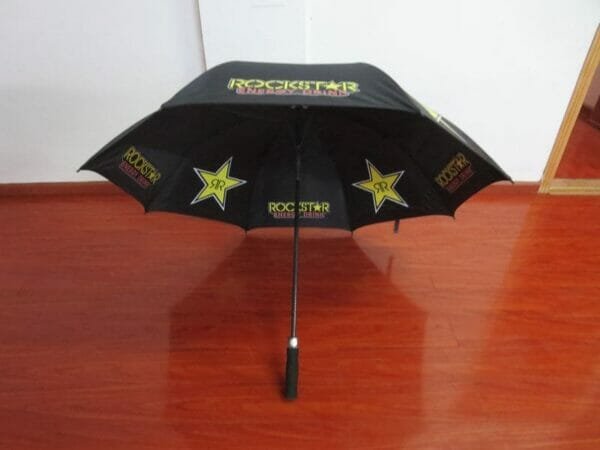 A 30inch Double Layer Golf Umbrella 190T with a star on it.