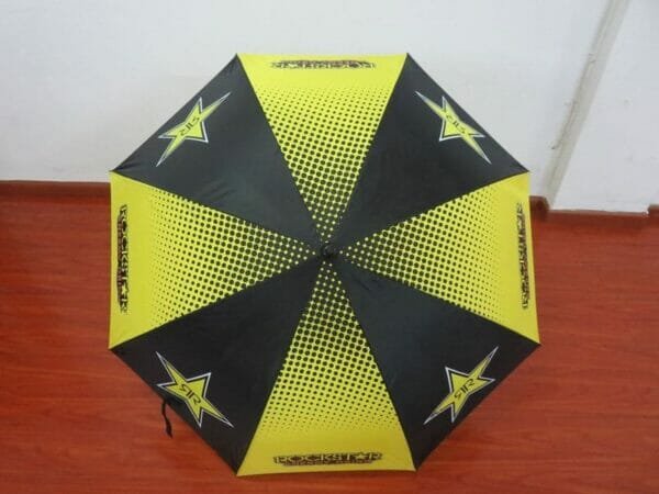 A 30inch Double Layer Golf Umbrella 190T with a star on it.