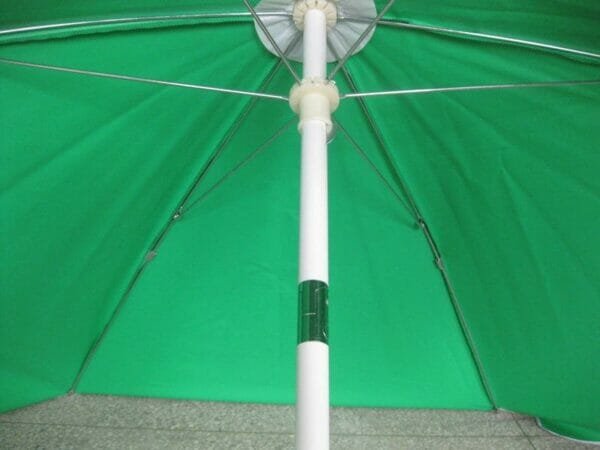 A 1.6m PVC Beach Umbrella with a white pole.