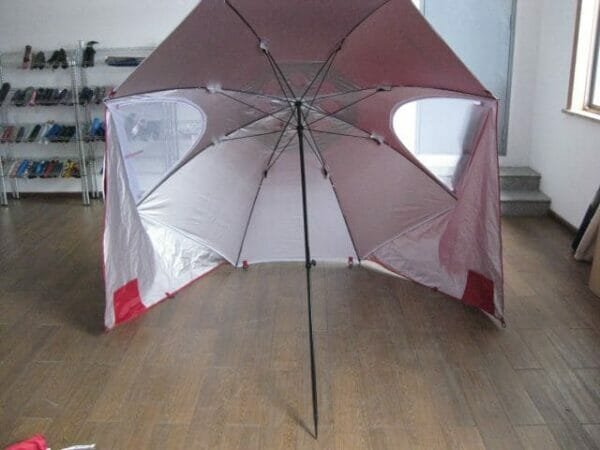 a large pink umbrella
