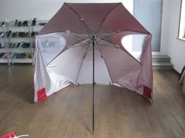 a large pink umbrella