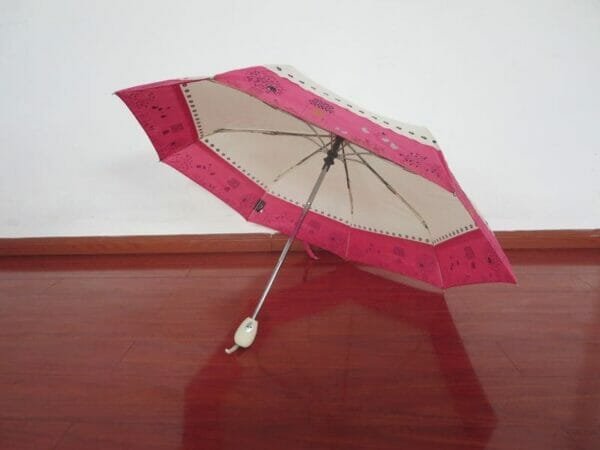 a large pink umbrella