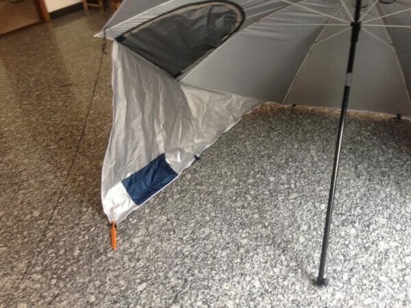 a close up of an umbrella