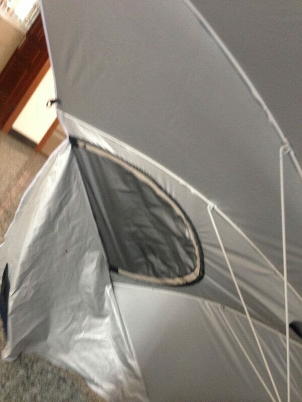 a close up of a tent
