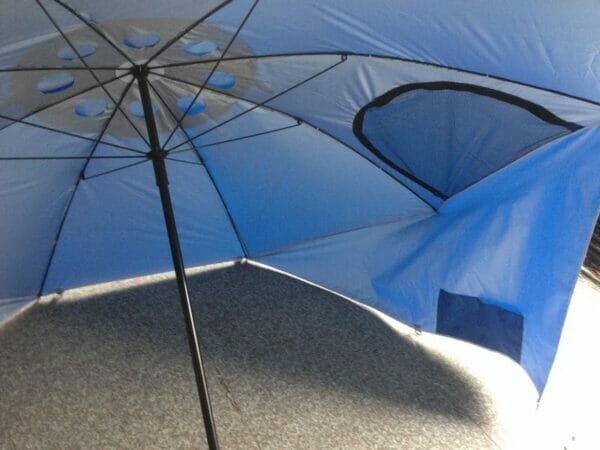 a blue umbrella