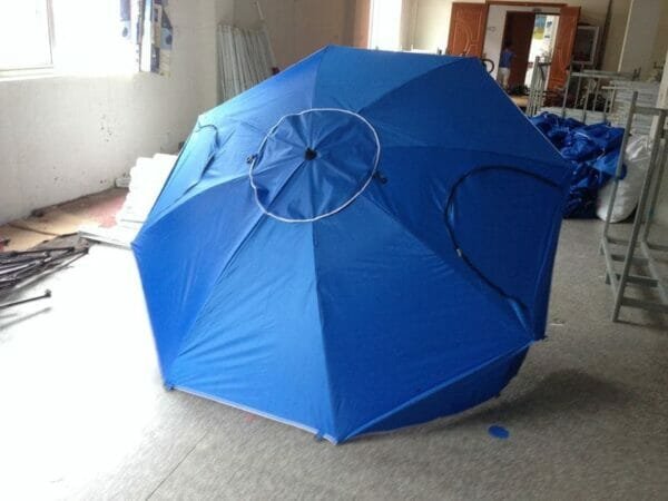 a blue umbrella