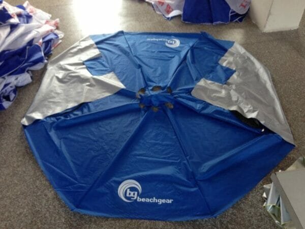 a tent in a blue blanket