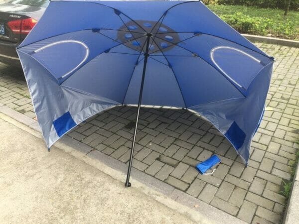 a blue umbrella