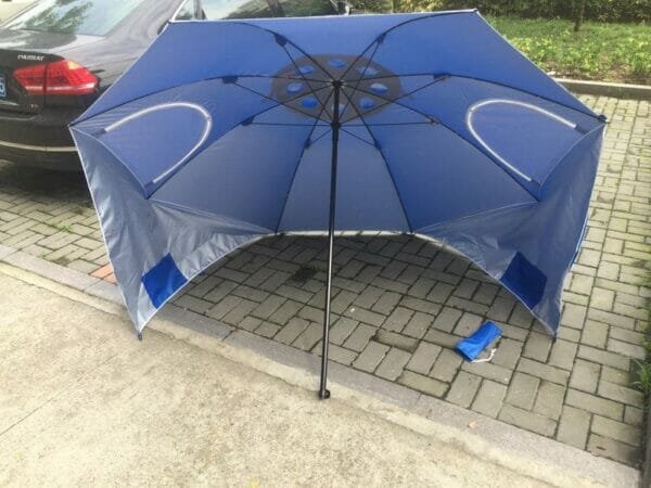 a blue umbrella