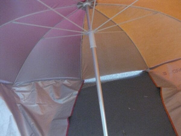 a close up of an umbrella