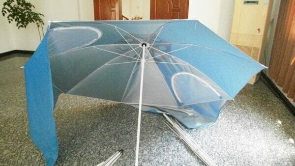 a blue umbrella