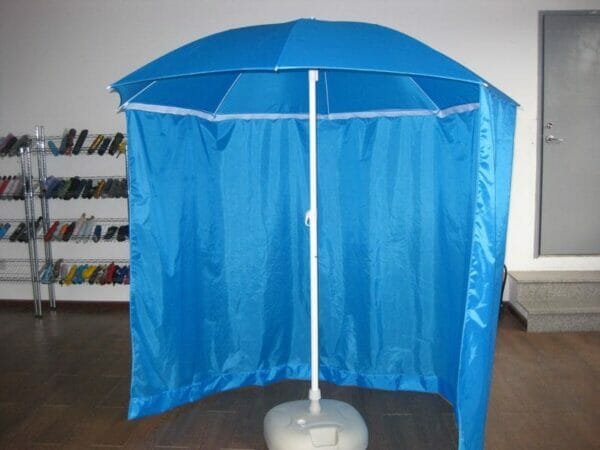 a blue umbrella
