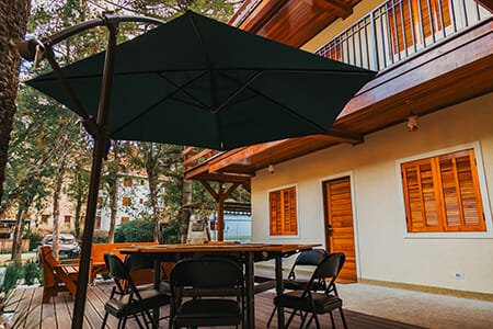 Dark Colored Patio Umbrella